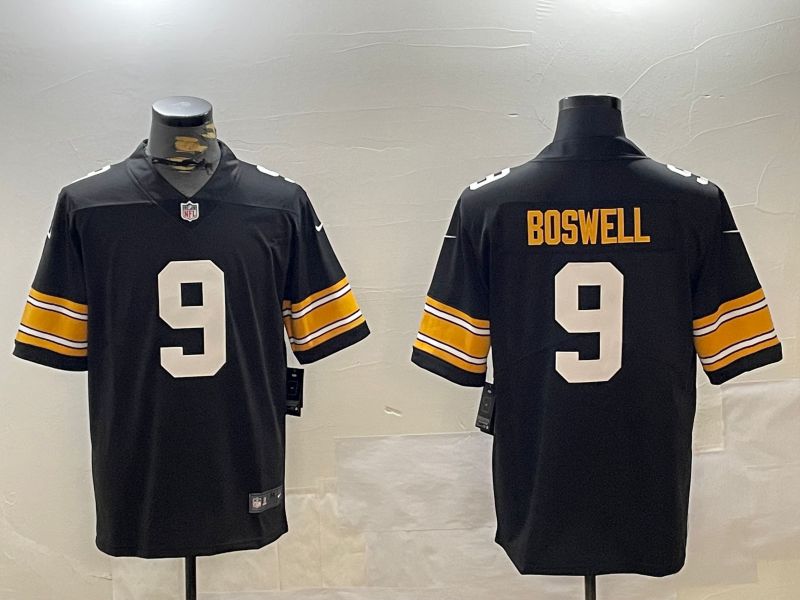 Men Pittsburgh Steelers #9 Boswell Black 2024 Nike Limited NFL Jersey style 1